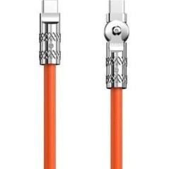 Dudao L24CC 120W USB-C to USB-C Angled Cable - 1m Rotating 180° - Fast Charging in Orange - Model: 6973687248390